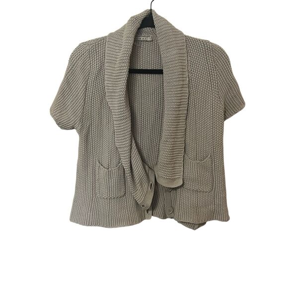 Kookai grey cowl neck open knit cardigan sz 1 - Picture 4 of 6